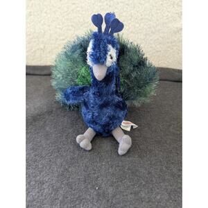 Aurora Peacock Plush 2020 8 Stuffed Animal Lovey EUC Very Clean & Soft